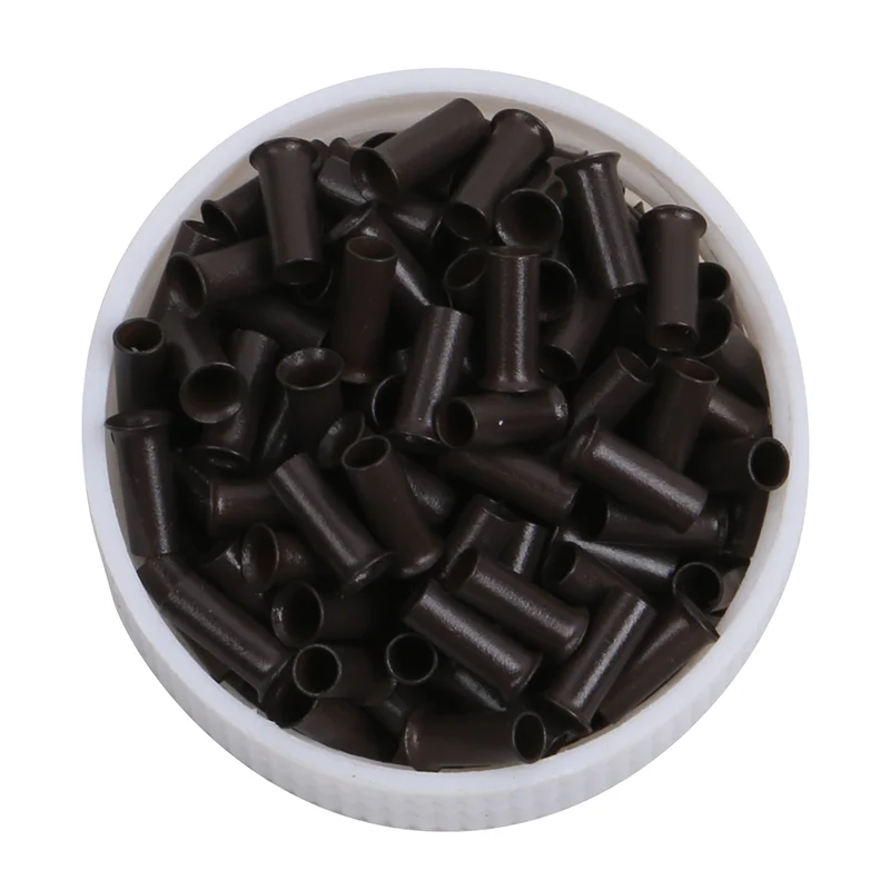 

1000 Pcs 2.8x2.3x7.0mm Copper Flared End Micro Rings Tube Link Euro Locks For Feather Hair Extension Tools 8 Colors Choice
