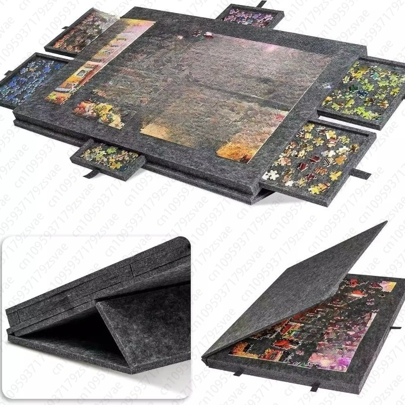

Puzzle Board Mat Felt Blanket Folding Non - Slip Inclined Thickening Storage Board with Bracket