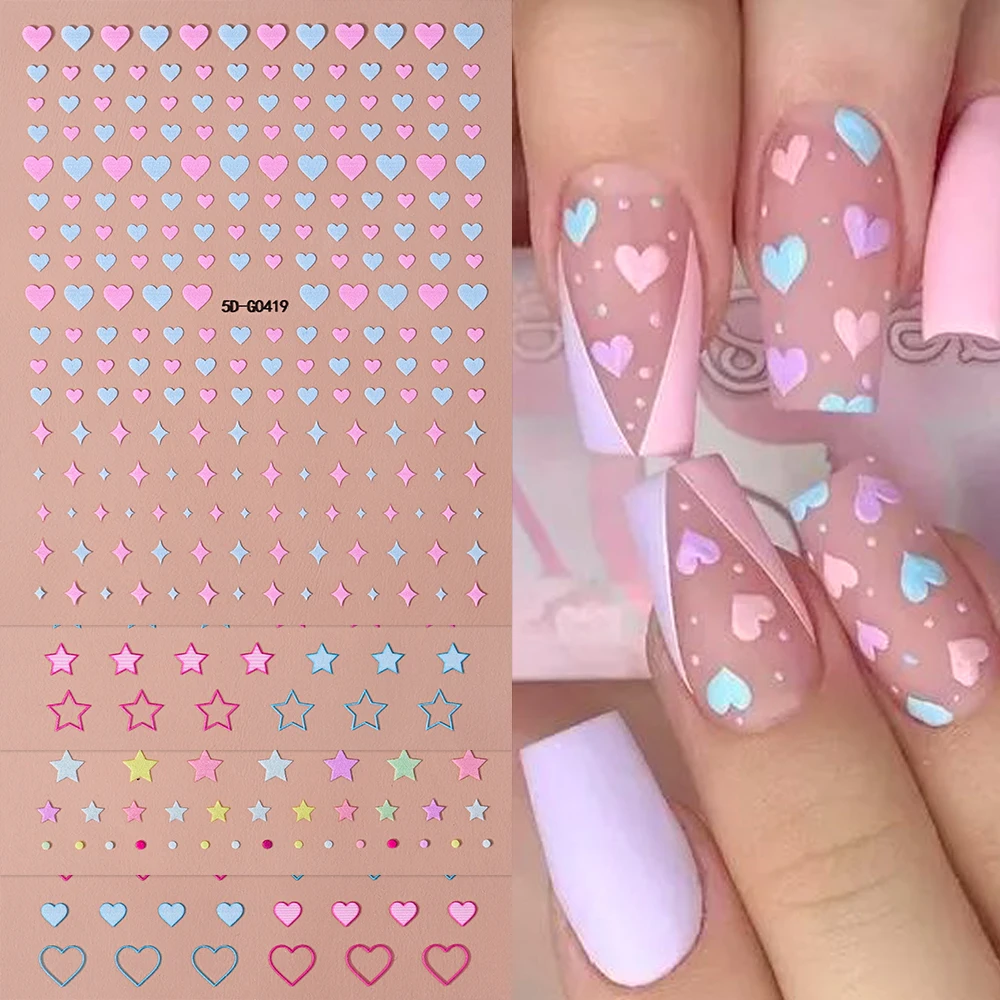 5D Sexy Valentinstag Rot/Rosa Lippen Nagelaufkleber Selbstklebende rote Lippen Nagelaufkleber Romantische Luxy Lady Lips Maniküre Slider