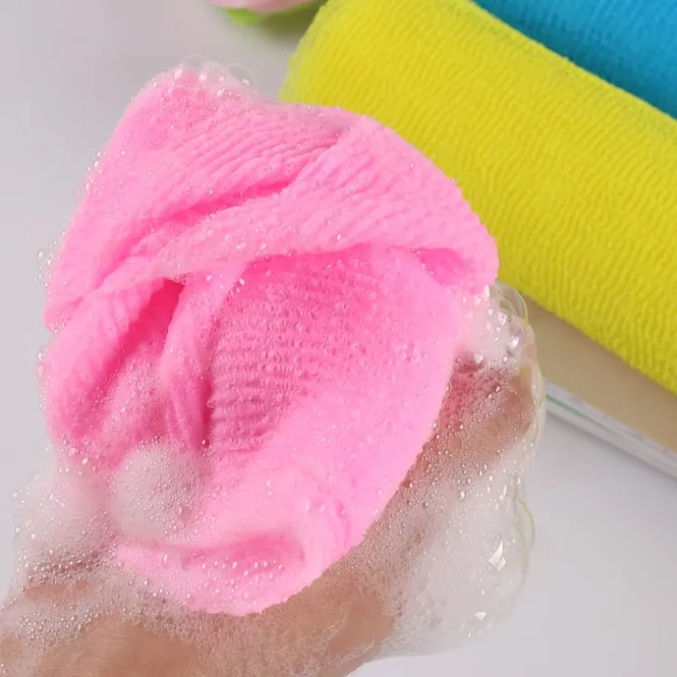 الجسم التطهير التقشير منشفة عدة تمديد النايلون منشفة استحمام تخفيف الحكة رغوة دش زهرة سبا تدليك أدوات حمام #5