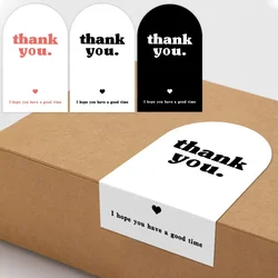 50pcs Simple English Thank You Sticker Seal Label Thank You Small Business Handmade Merchandise Package Decoration Stickers