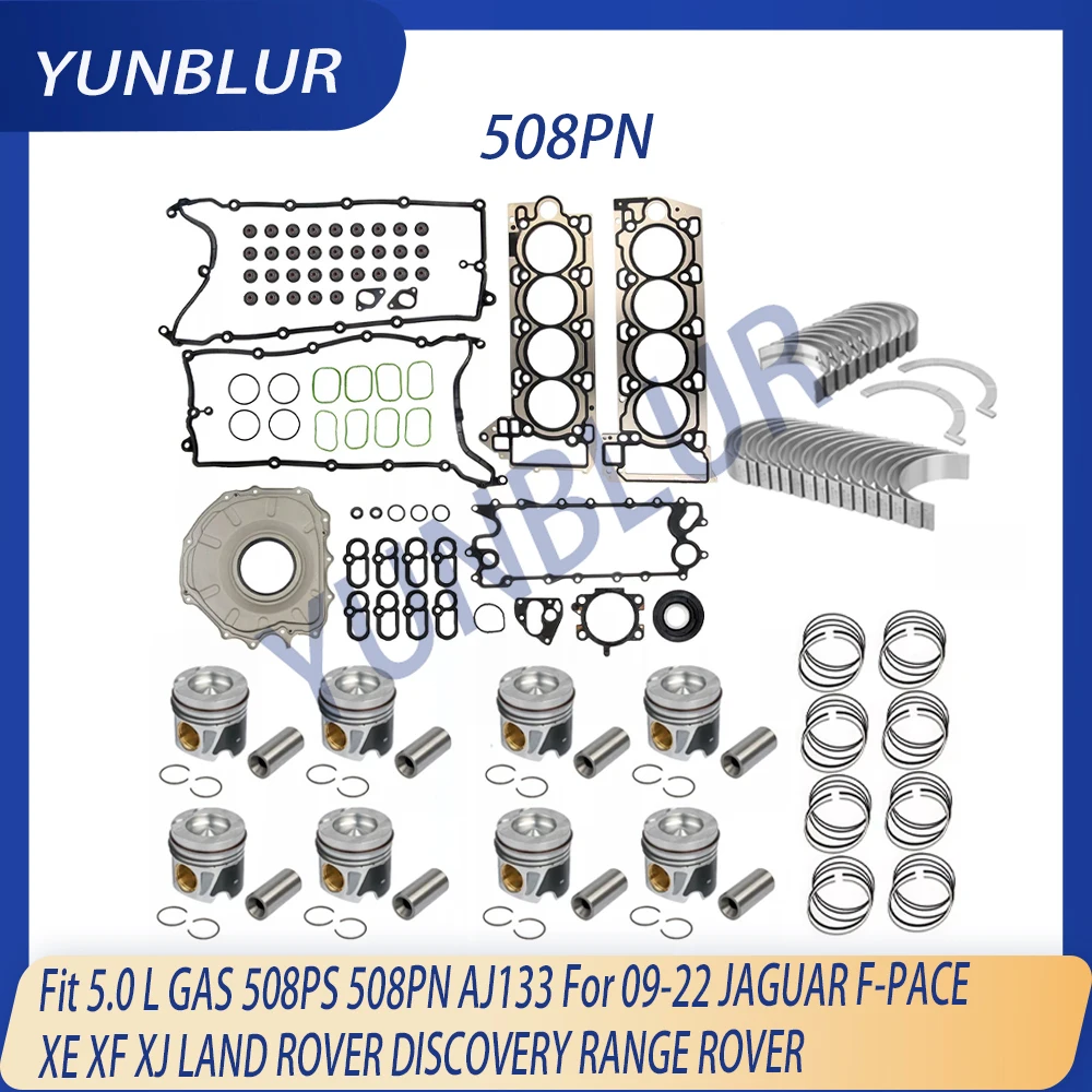 

STD Rebuild Gasket Set Piston Bearing Set Fit 5.0 L GAS 508PS 508PN AJ133 For 09-22 JAGUAR XE LAND ROVER DISCOVERY RANGE ROVER