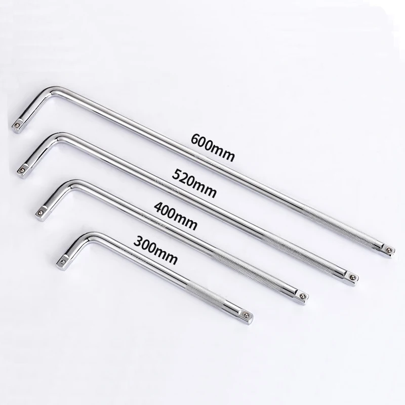 Socket Ratchet Extension Bar 1/2 L Type Bent  Wrench Handle 125mm 250mm 300mm  Sleeve Connecting Rod Hand Tool Universal Joint