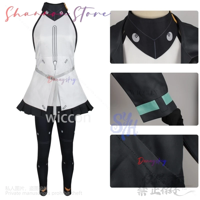 نوير تأثيري Synduality أنيمي زي فاسق معطف أسود السراويل Y2K الفتيات أزياء الهالوين عيد الميلاد كرنفال حزب كوس مخصصة #4