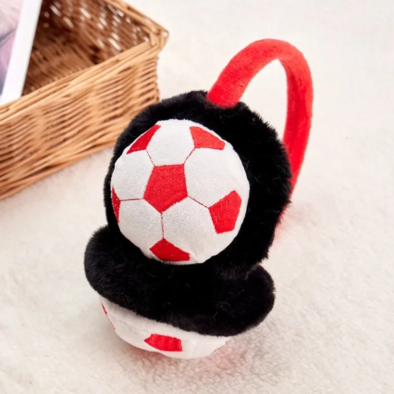 Kinder Schattige Kinderen Voetbal Oorbeschermers Winter Outdoor Reizen Koude-Proof Oorkappen Warmer Verdikte Warme Oorkappen Voor Baby Boy Girl