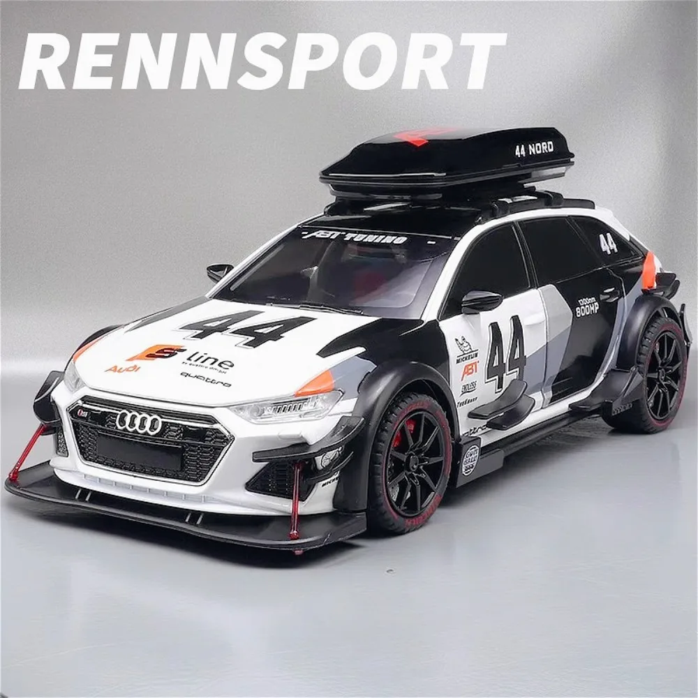 1:24 RS6 R8 V10 플러스 스포츠카 모델 장난감 다이캐스트 금속 시뮬레이션 사운드 라이트 Supercar 모델 컬렉션 어린이 장난감 선물