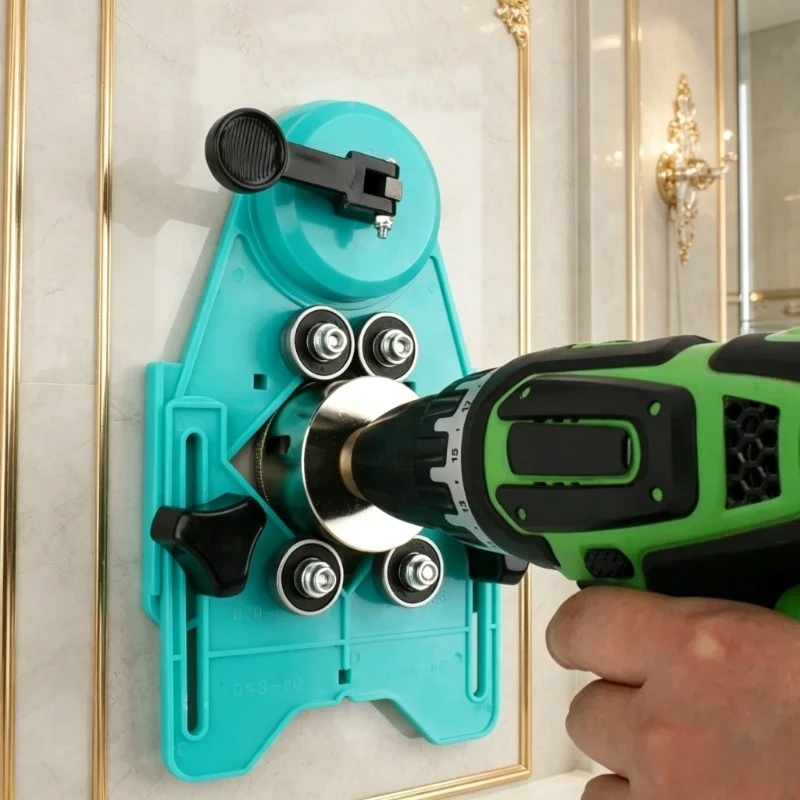 Marble Tile Hole Locator Saw Core Bit Guide Opening Adjustable Hole Saw Core Bit Guide With Vacuum Base Suction Plate