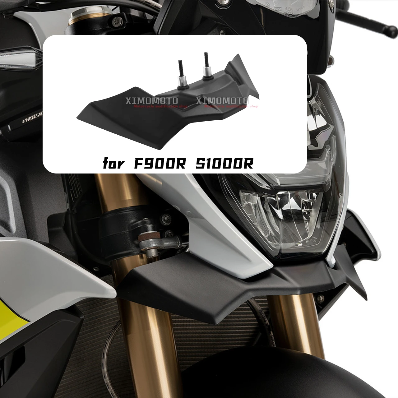 For BMW F900R F900 R F 900 R 2021-2024 Front Spoiler Downforce Naked Aerodynamic Winglet Deflector Front Headlight Extension