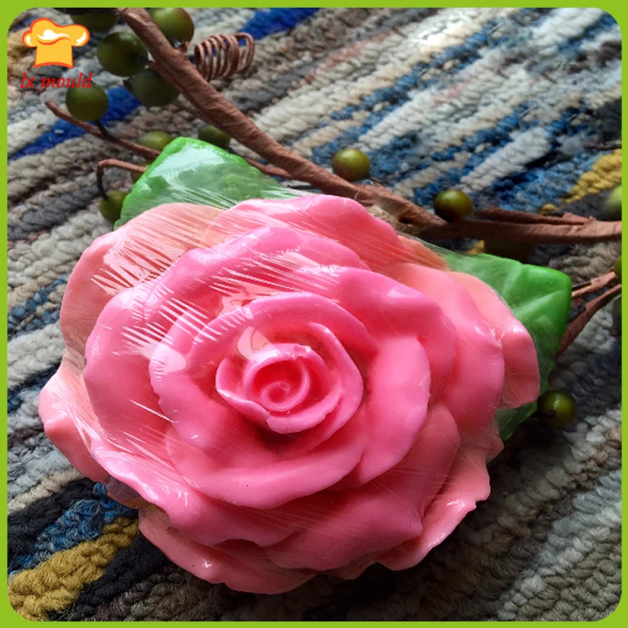 

3D Rose Soap Silicone Mold Jasmine Flower Shaped Soft Food Grade for Candle Aroma Gypsum DIY Mould Kitchen & Home Decor