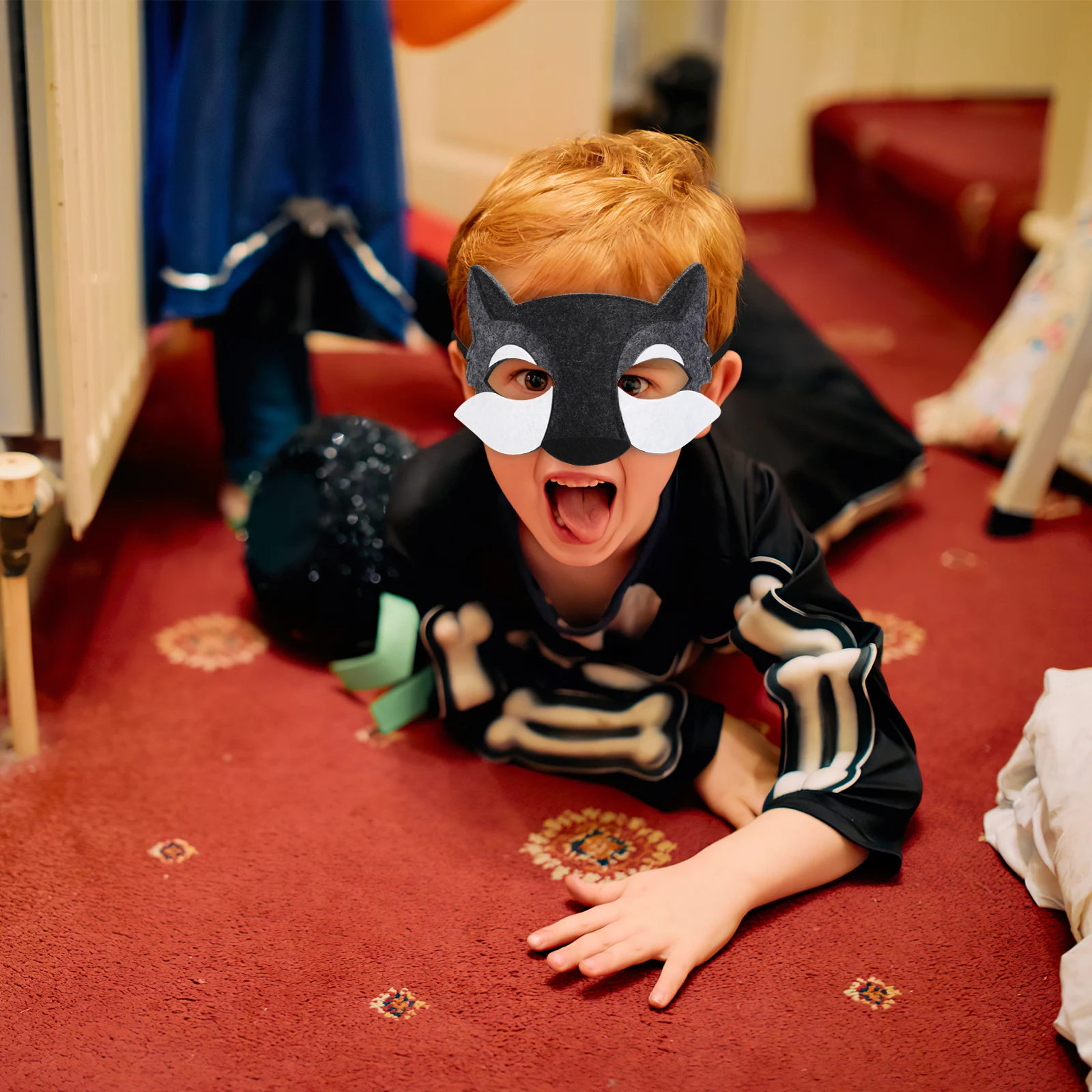 หน้ากากคอสเพลย์สัตว์ 20 ชิ้น หน้ากากหมาป่าครึ่งหน้า สำหรับงานปาร์ตี้ฮาโลวีน ชุดแฟนซี หน้ากากผ้าสักหลาด งานฝีมือ DIY อุปกรณ์เสริมสำหรับเล่นบทบาทสมมติ