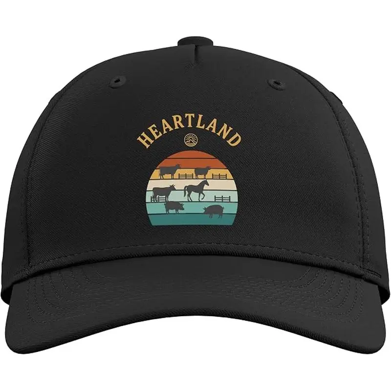Heartland Farm Animals Western Ranch Cow Horse Pig Sheep Art Adjustable Baseball Hat
