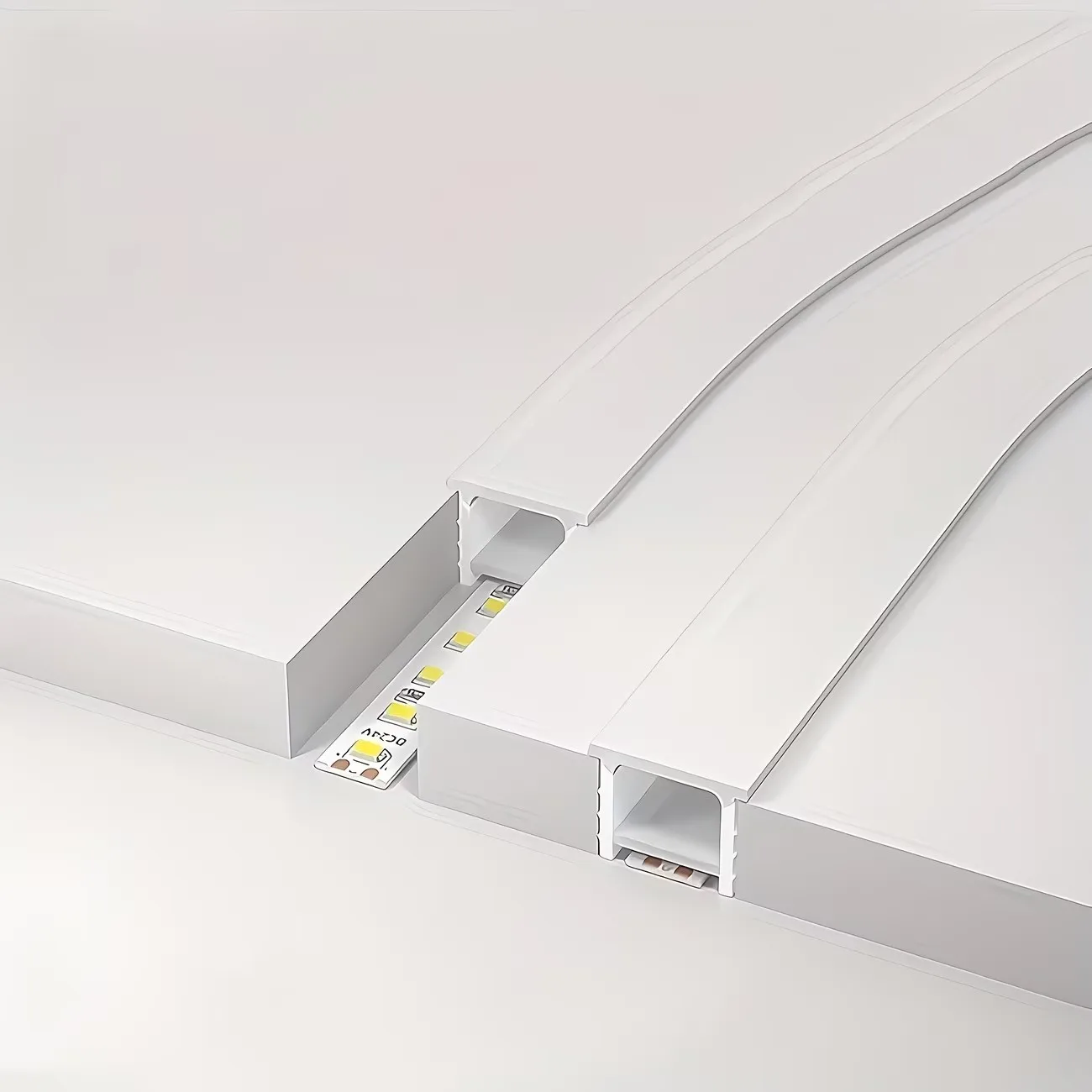 5m/10m embedded silicone envelope track, 15X10mm, 5.010.0m flexible silicone material, can be shaped into straight line, arc or
