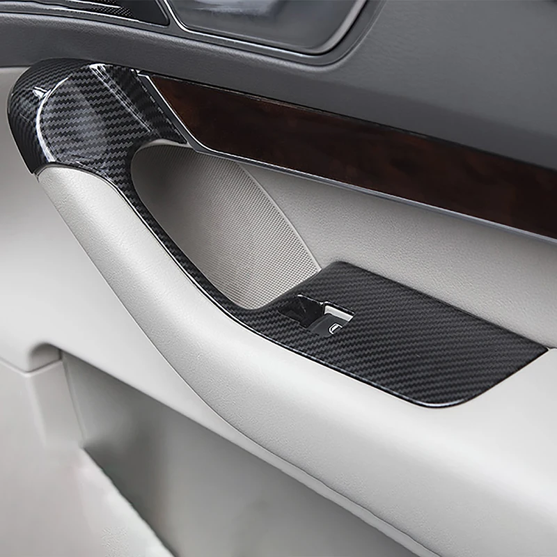 

Car Accessories Door Armrest Window Glass Lifting Button Panel Frame Cover Trim Decoration Stickers For Audi A6 C6 2005-2011 LHD