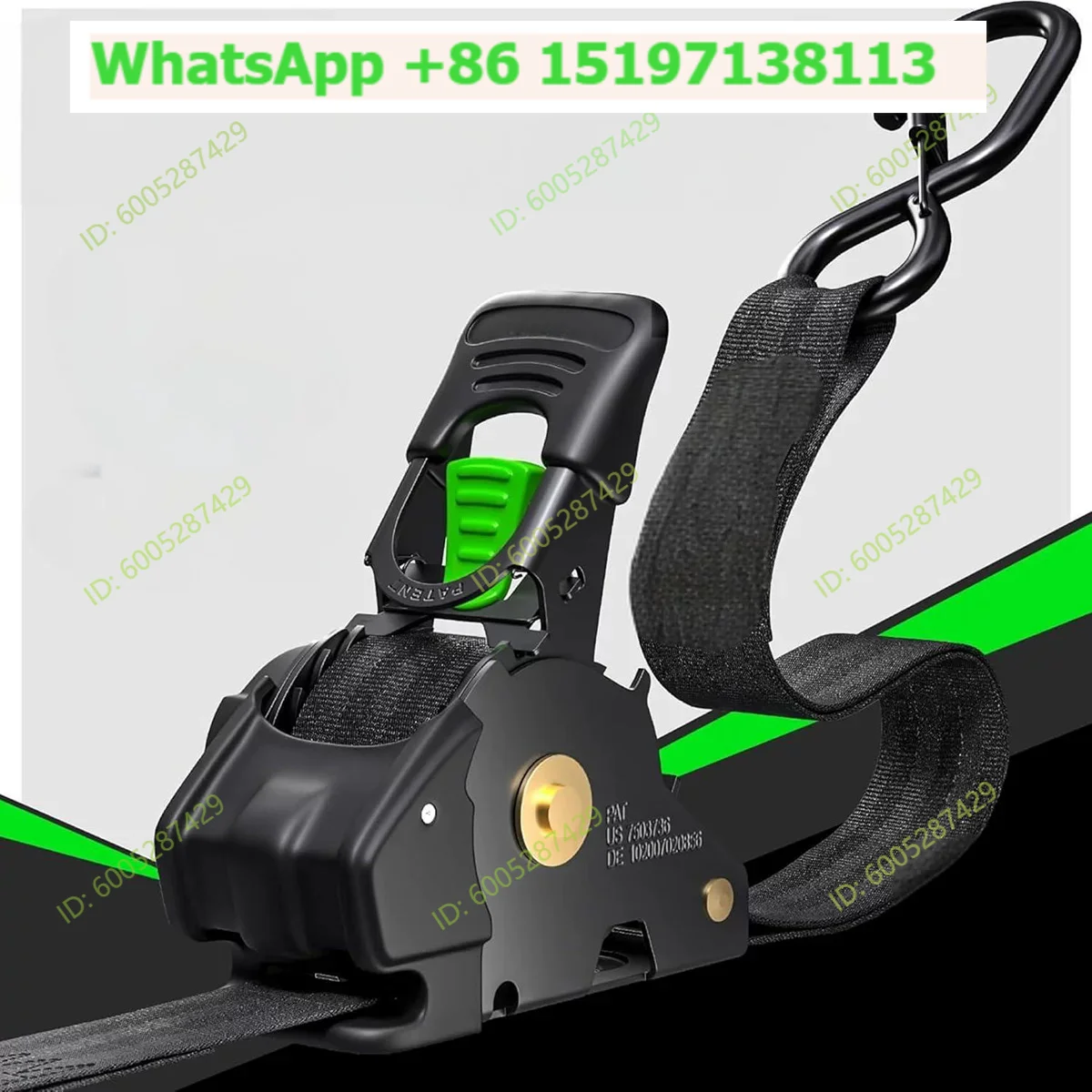 Self-shrinking ratchet strap camper automatic telescopic tensioner cargo strap ratchet tightening rope strap