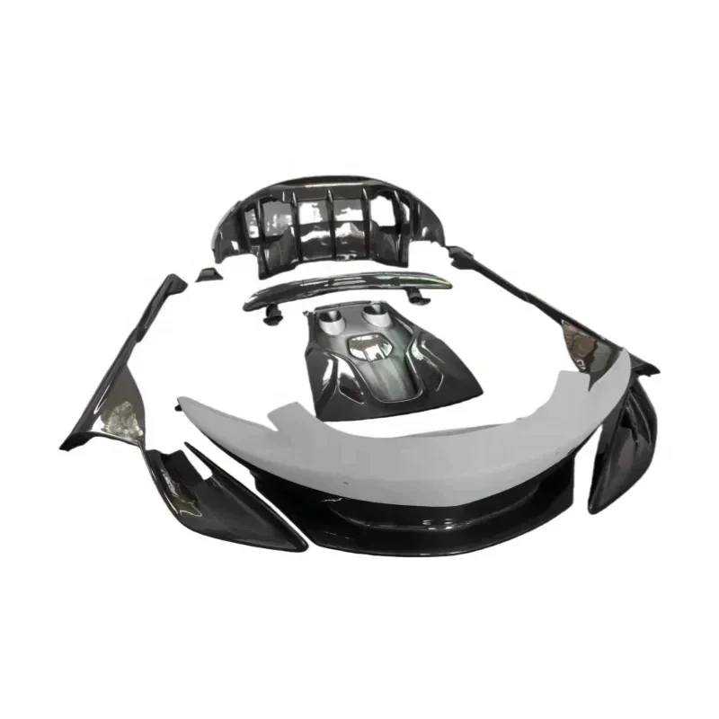 High Quality Semi Carbon Fiber Body Kit C 0S Upgr Front Rear Bumper Side Skirts Spoiler Hood Exhaust Exterior Parts