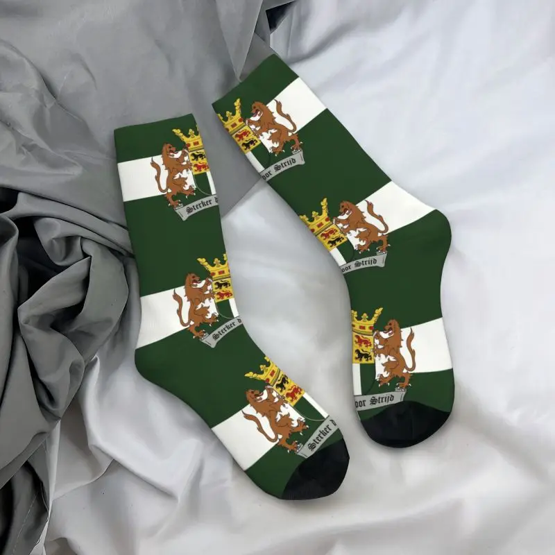 Custom Cute Wapen Van Rotterdam Socks Men Warm 3D Printed Rotterdam Coat Of Arms Holland Flag basket Sports Crew Socks