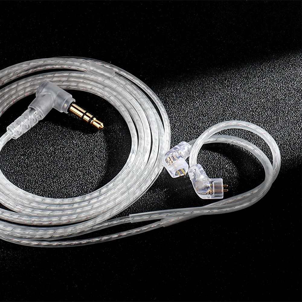 QKZ KZ A2 3.55MM Wired Earphones Cable Upgraded Silver Plated With Microphone Headphone Cables In Ear Monitor Original Headset