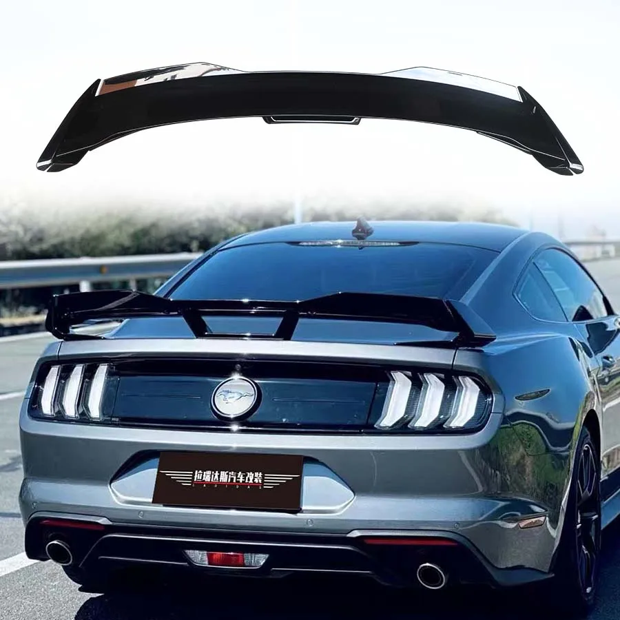 Glossy Black Rear Spoiler For Ford Mustang 2.3T EcoBoost 5.0 GT 2015-2023 Tail Wings with Gurney Flap Cars Accessories Body Kits