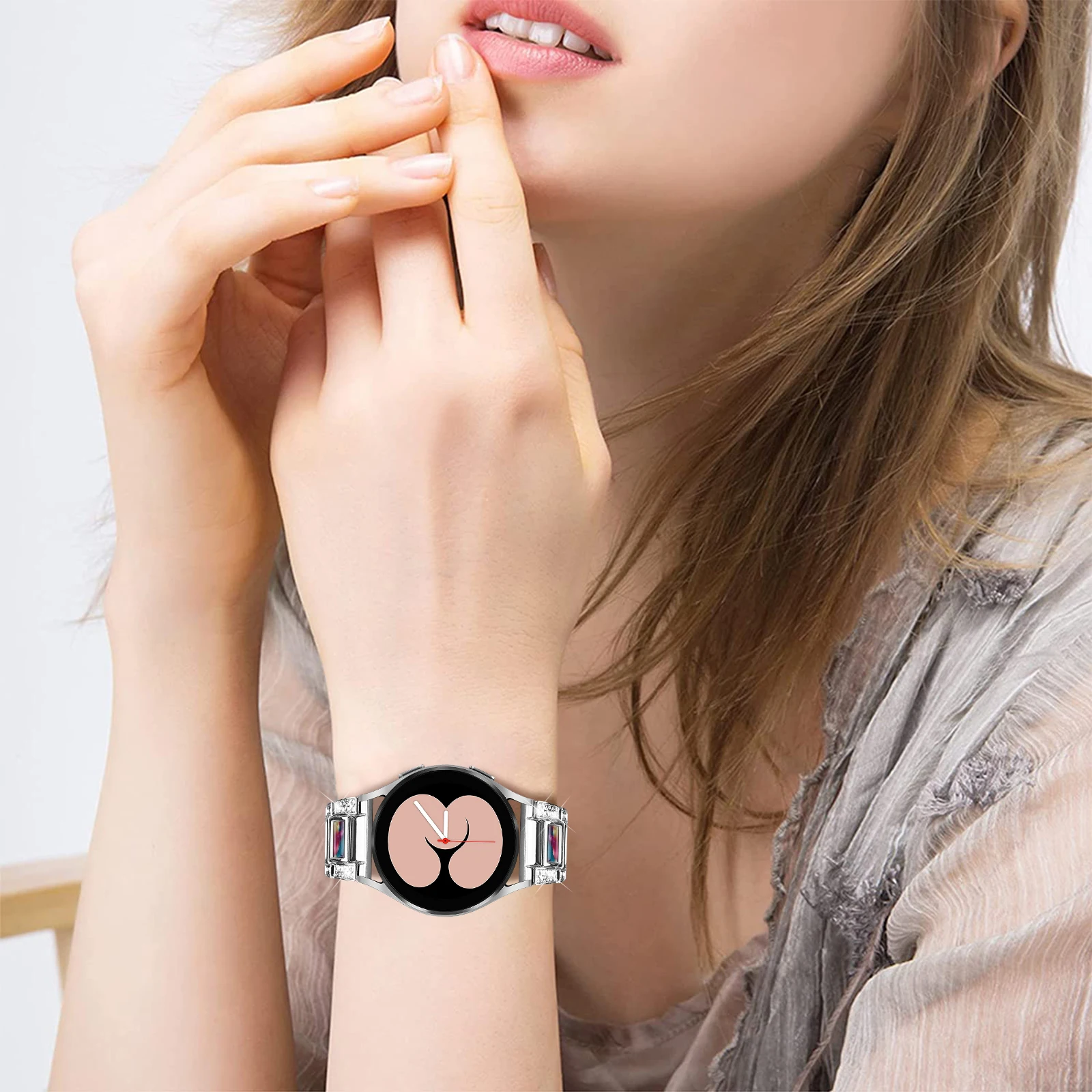 Ремешок Univ 20 мм для Amazfit GTS 4/2 Mini GTS 3 2e для Amazfit Bip 3 Pro/Bip U Pro/Bip Lite/Bip S liteersal, ремешок с бриллиантами из смолы