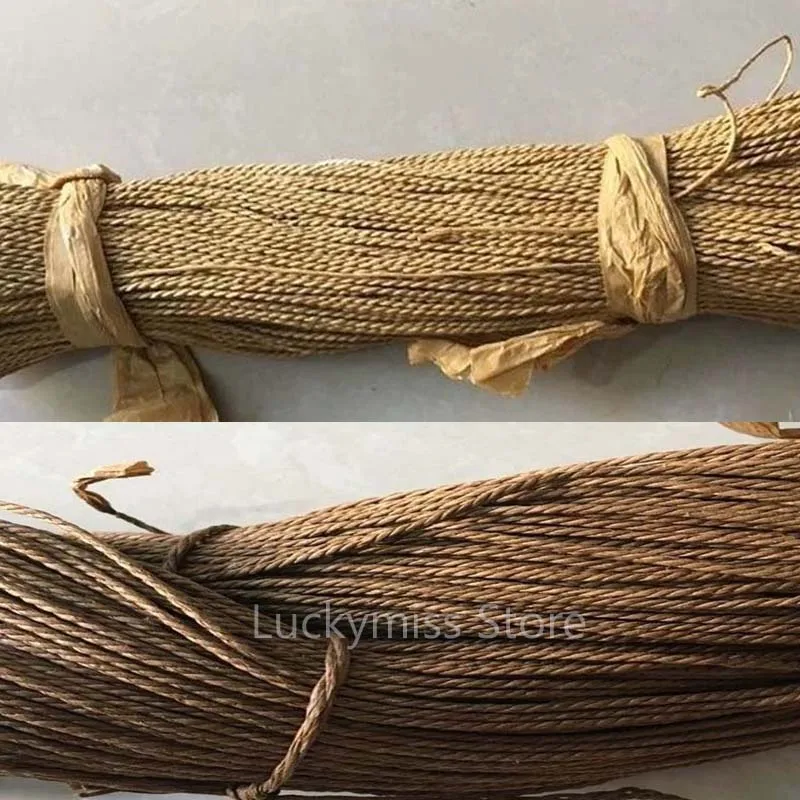 2‑Ply3‑Ply Kraft Paper Twine Twisted Brown Paper Rope for Hand Weaving Cake Box Pizza Packaging Vintage Decor Gift Wrapping Stri