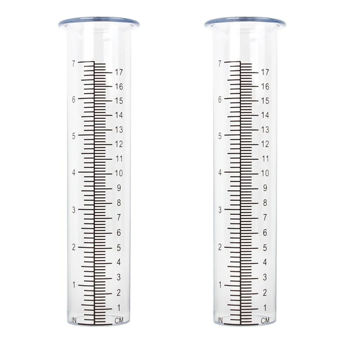 2pcs Plastic Rain Gauge Replacement Tube with 7 Inch Capacity Rain Water Gauge for Garden Yard Outdoor