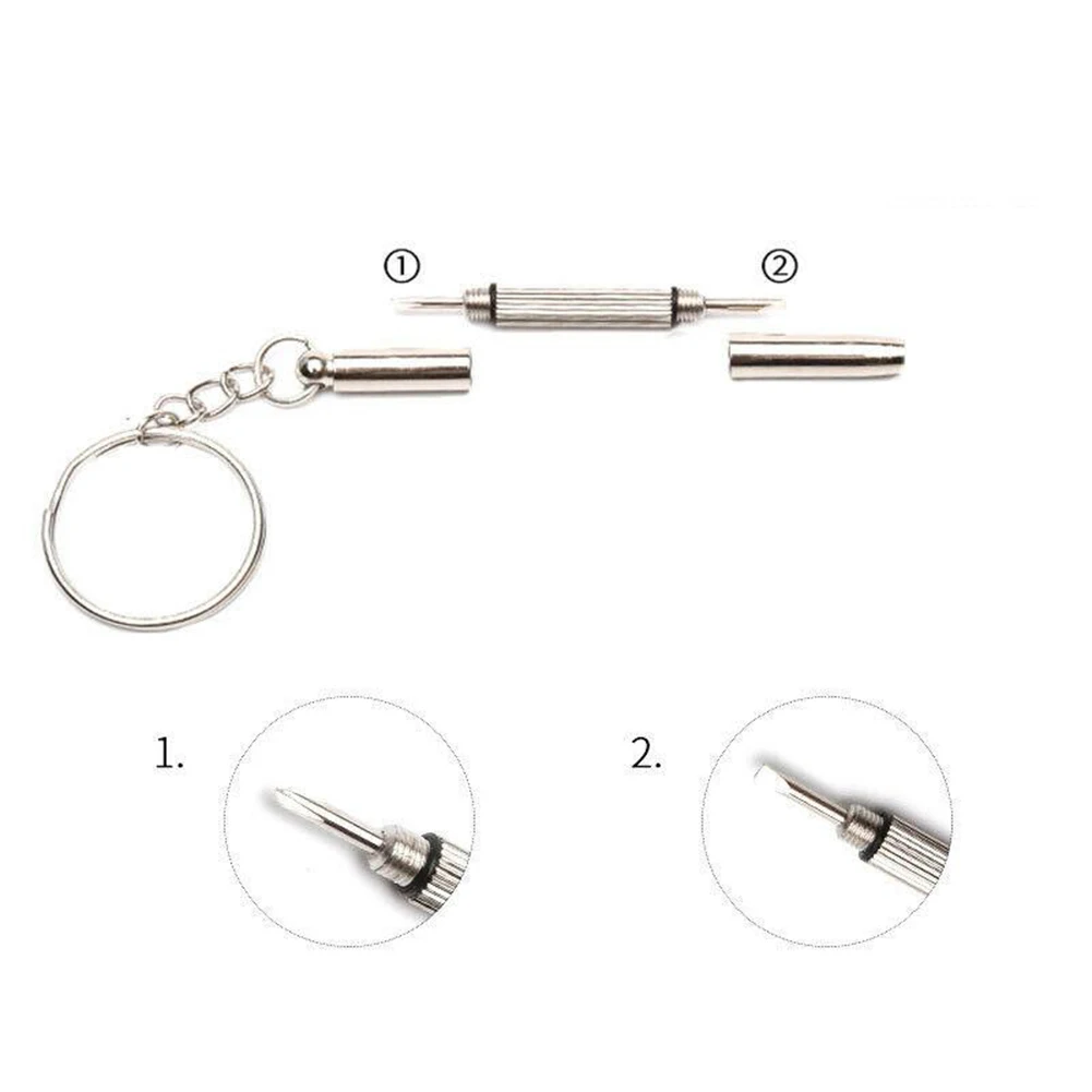 1pcs Mini 3in1 Screwdriver Glasses Phone Watch Screw Repair Tool Keyring Keychain Practical Household Hand Tool