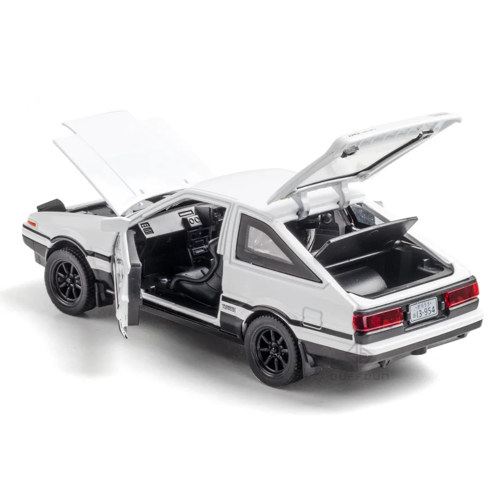 Модель автомобиля 1/32 Initial D AE86 из сплава, игрушки, металлический литый под давлением начал D, Изысканная модель автомобиля с тяговым