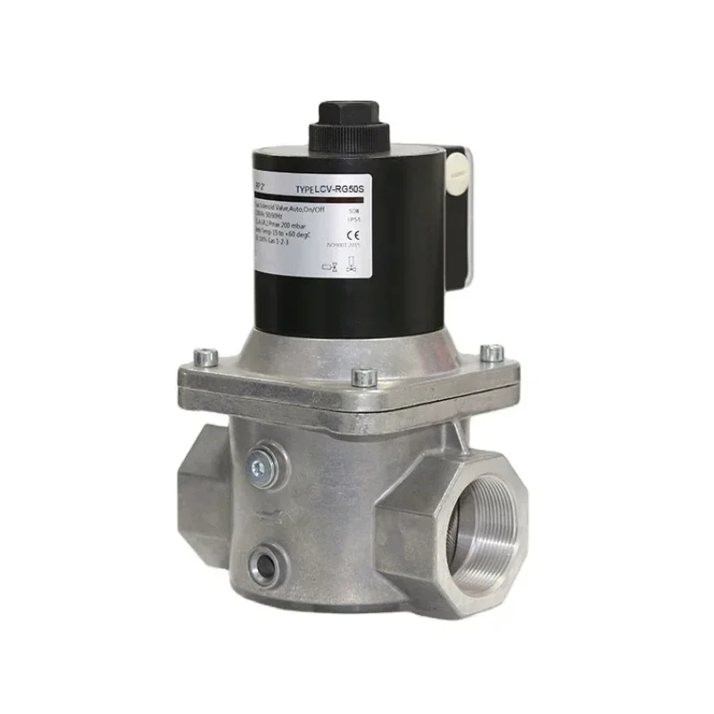 Adjustable flow fast opening and fast closing gas solenoid valve for industrial burner