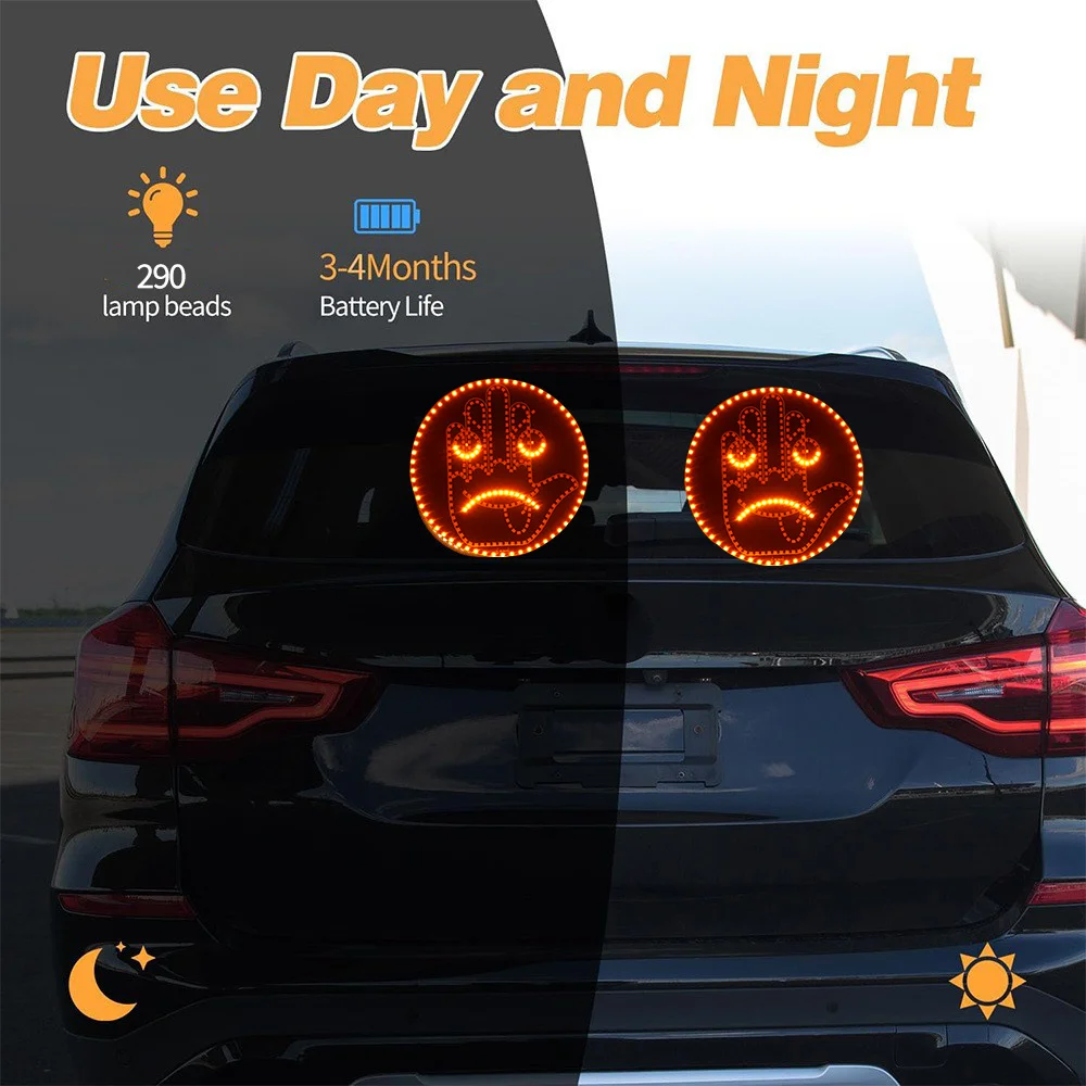 Car Finger Expression Light Remote Control Led Lighting Gesture Light Road Rage Middle Finger Gesture Palm Light Accessories