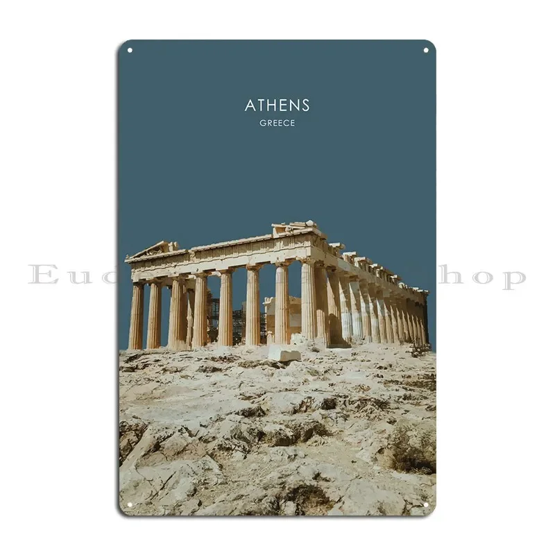 Athens Acropolis Artwork Metal Plaque Poster Designing Party Custom Kitchen Living Room Tin Sign Poster