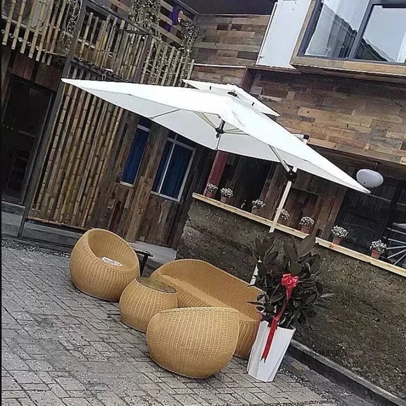 Outdoor Garden Furniture Sets Courtyard Terrace Sofa Chair and Table Set Leisure Homestay Balcony PE Rattan Sofa Combination B