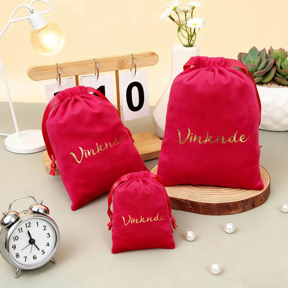 100 قطعة شعار مخصص المخملية مجوهرات حقيبة أقراط خواتم ماكياج الحقيبة الشريط الرباط أكياس شخصية عيد الميلاد هدايا الزفاف #1