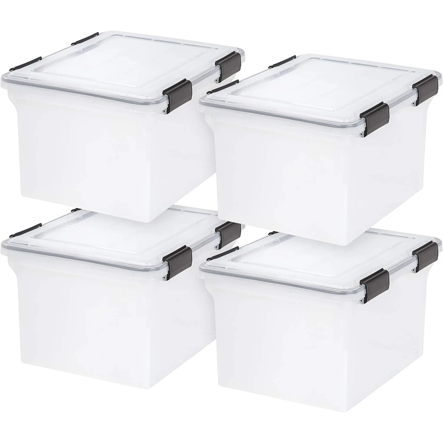 File Box WeatherPro File Organizer Plastic File Box for Letter/Legal File, Water Resistant Document Box, Durable Lid