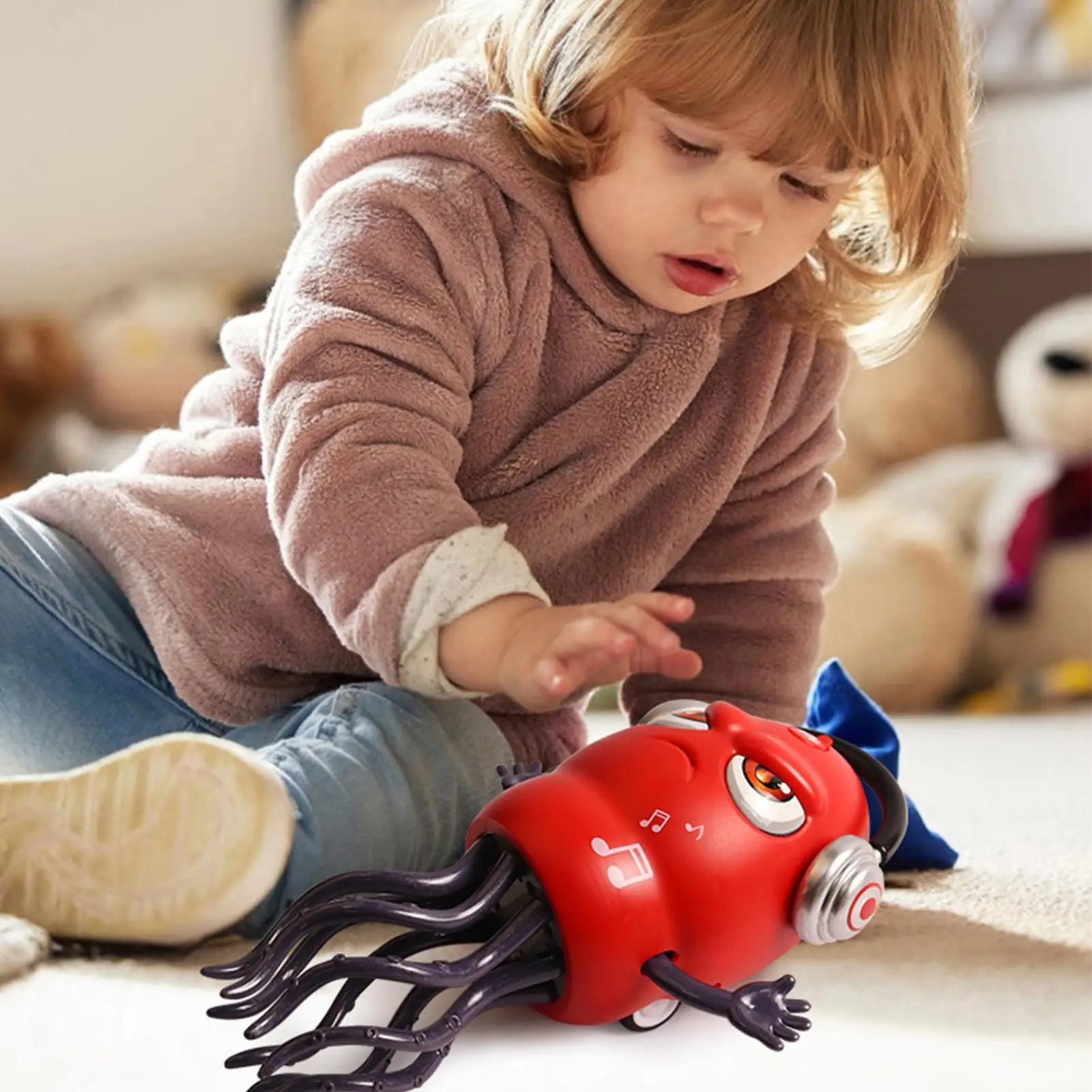 Dansende Octopus Babyspeelgoed Wiebelende Obstakelsensor Inktvis Oplaadbaar Licht Muziek Dansspeelgoed Octopus Voor Buik Kruipen Spelen