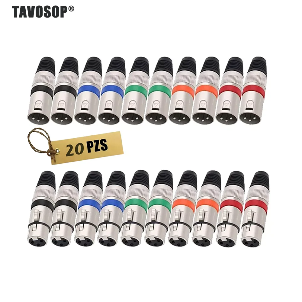 XLR Plug Connector Zinc Alloy Shell Color Circle Large Three