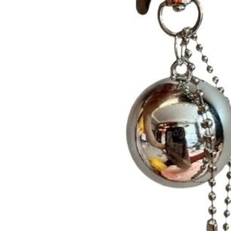 New Korean Metal Big Ball Car Key Pendant Simple Pendant Bag Pendant Earphone Case Accessories Stylish And Versatile
