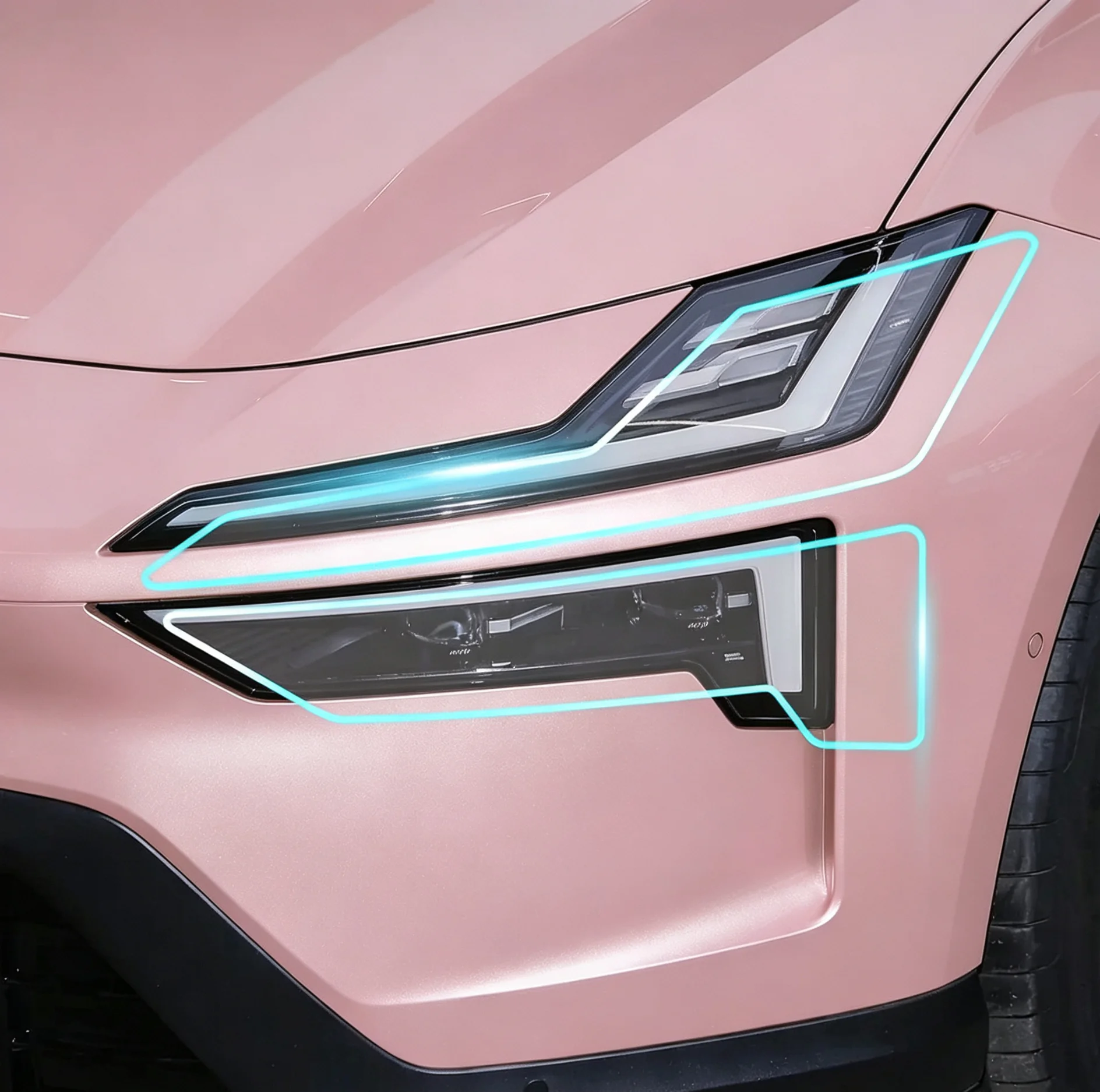 Für Polestar 4 2024 2025 Auto-Aufkleber TPU Transparente Schutzfolie Scheinwerfer A B Säulen Anti-Kratz-PPF-Schutzfolie – Detail 2