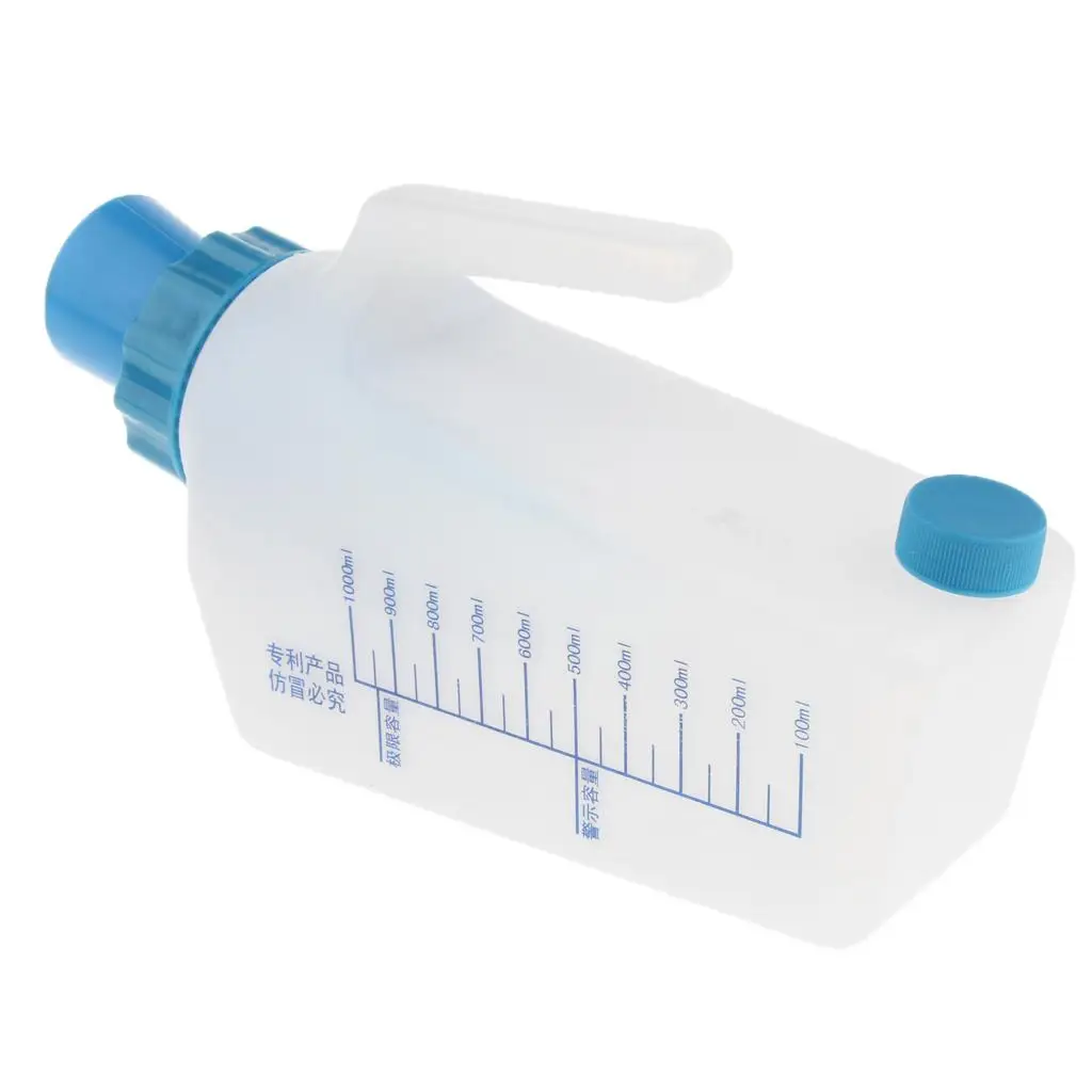 Portable Plastic Reusable Male Bed Pee Urinal bottle Carry Bag Container 1000ml