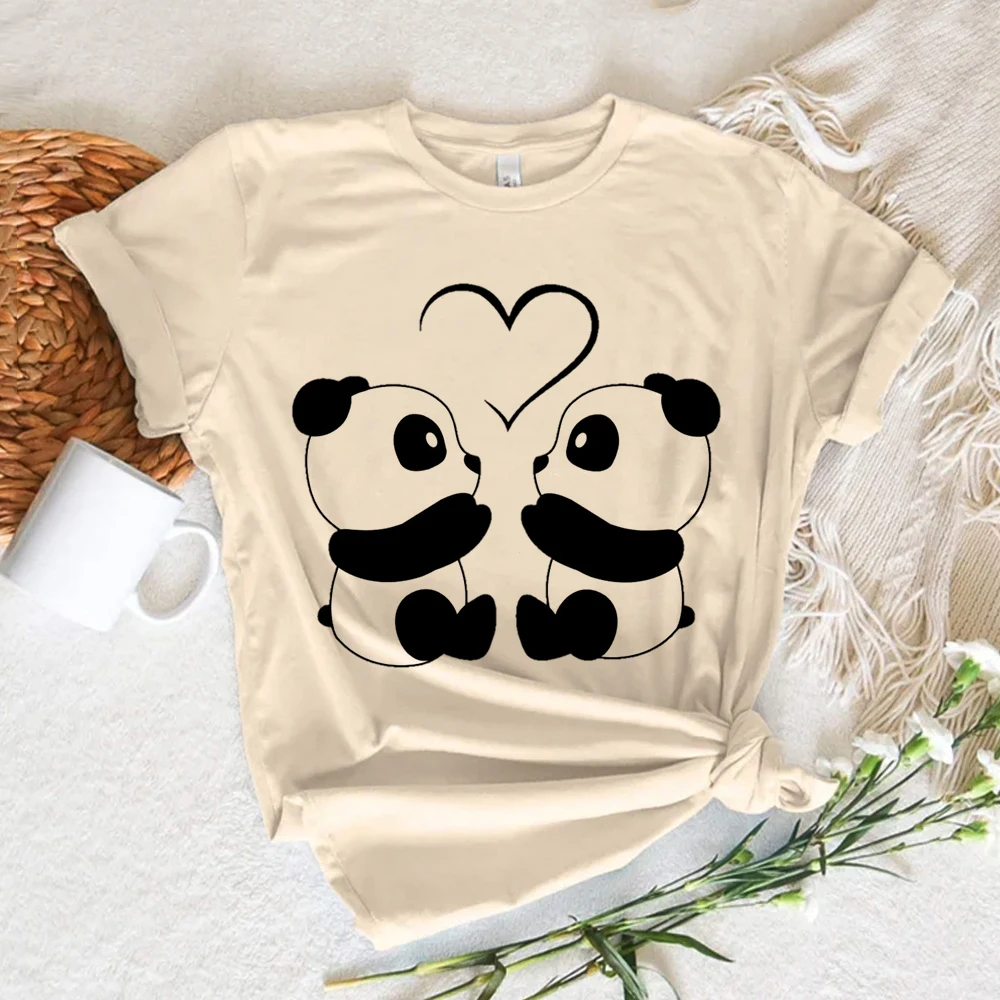 

Panda top women comic top girl funny streetwear Japanese clothing