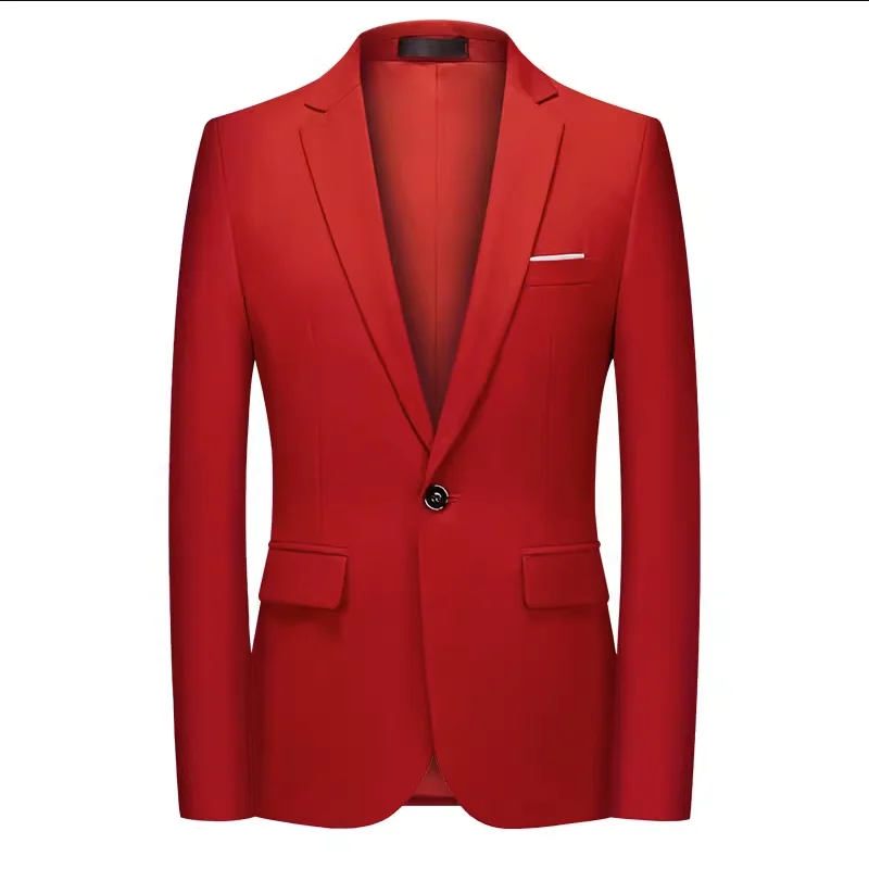 

Large Size 6XL Men Solid Color Business Social Wedding Party Dress Suit Jacket Black Blue Male Office Work Coat Slim Fit Blazer