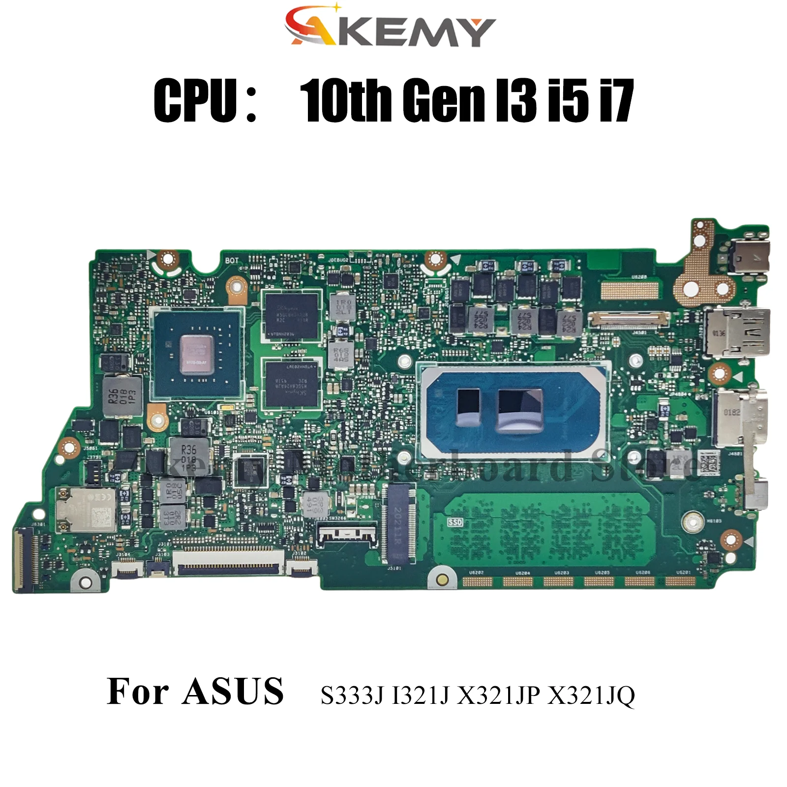 

X321JP Материнская плата для ноутбука ASUS VivoBook X321JP I321J X321J S333J X321JQ Материнская плата с 10-го поколения I3 i5 i7 100% тест OK stk