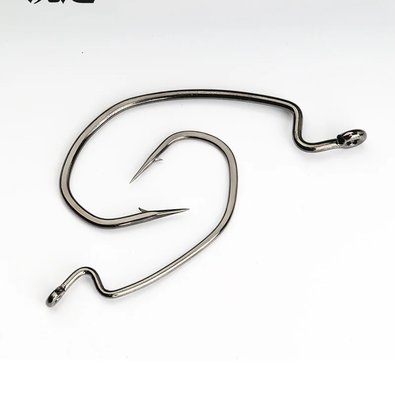 كبير الحجم الصيد دودة هوك 6X تعزيز المحيط الأسماك واسعة البطن السنانير تكساس كارولينا الحفارات صيد السمك مجموعة 10 قطع بيع