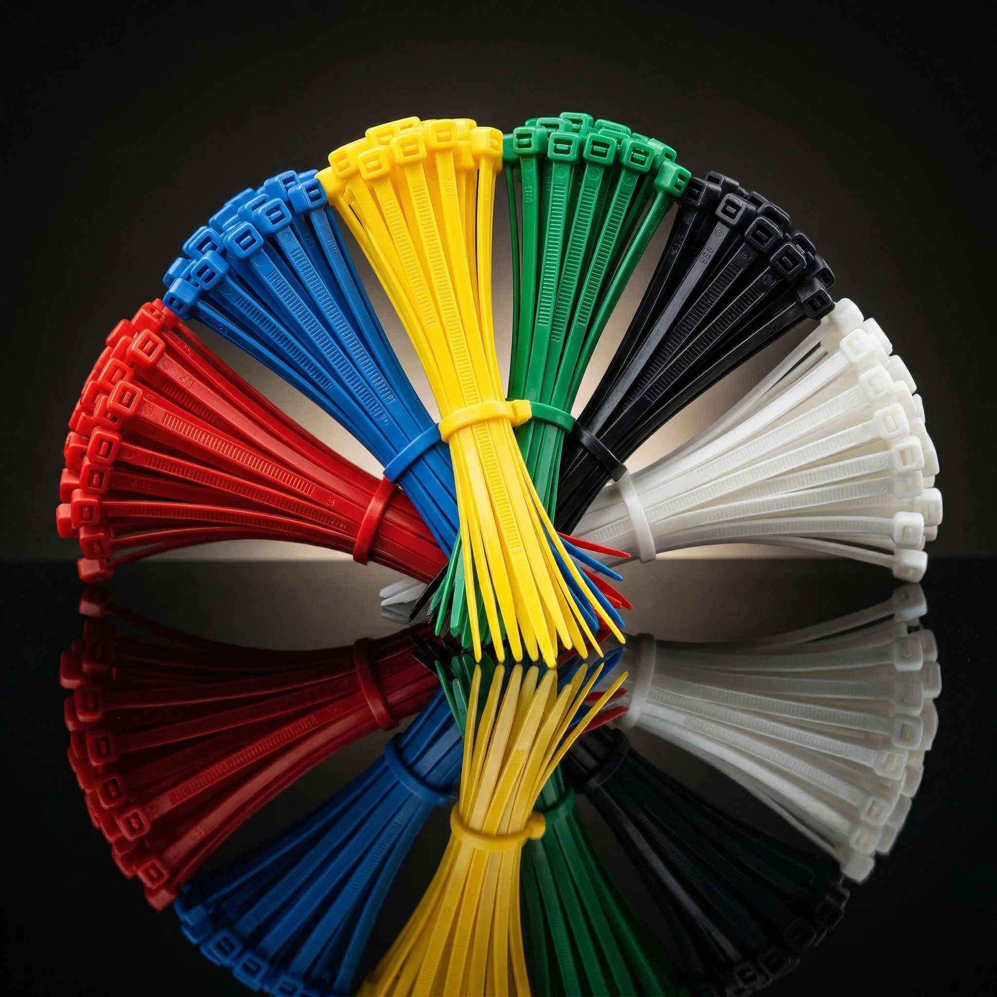 100PCS Nylon Cable Ties Zip Type Detachable Colored Plastic Reusable Wire Bandage Ties Loop Wrap for Organizing Electronics
