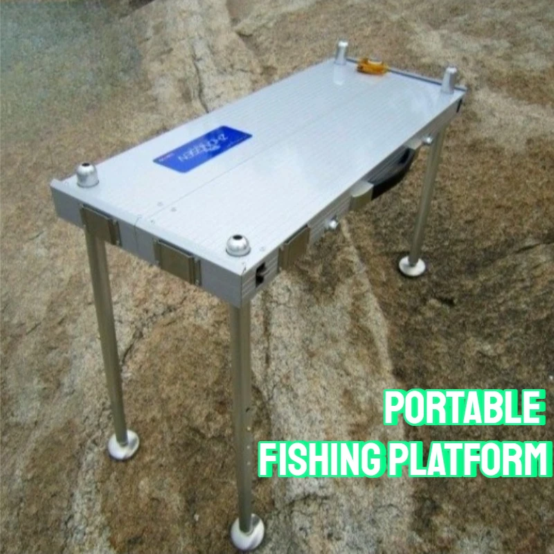 

Small Outdoor Portable Fishing Platform Lightweight Durable Aluminum Alloy Adjustable Lifting Fishing Platforms Tackle Supplies
