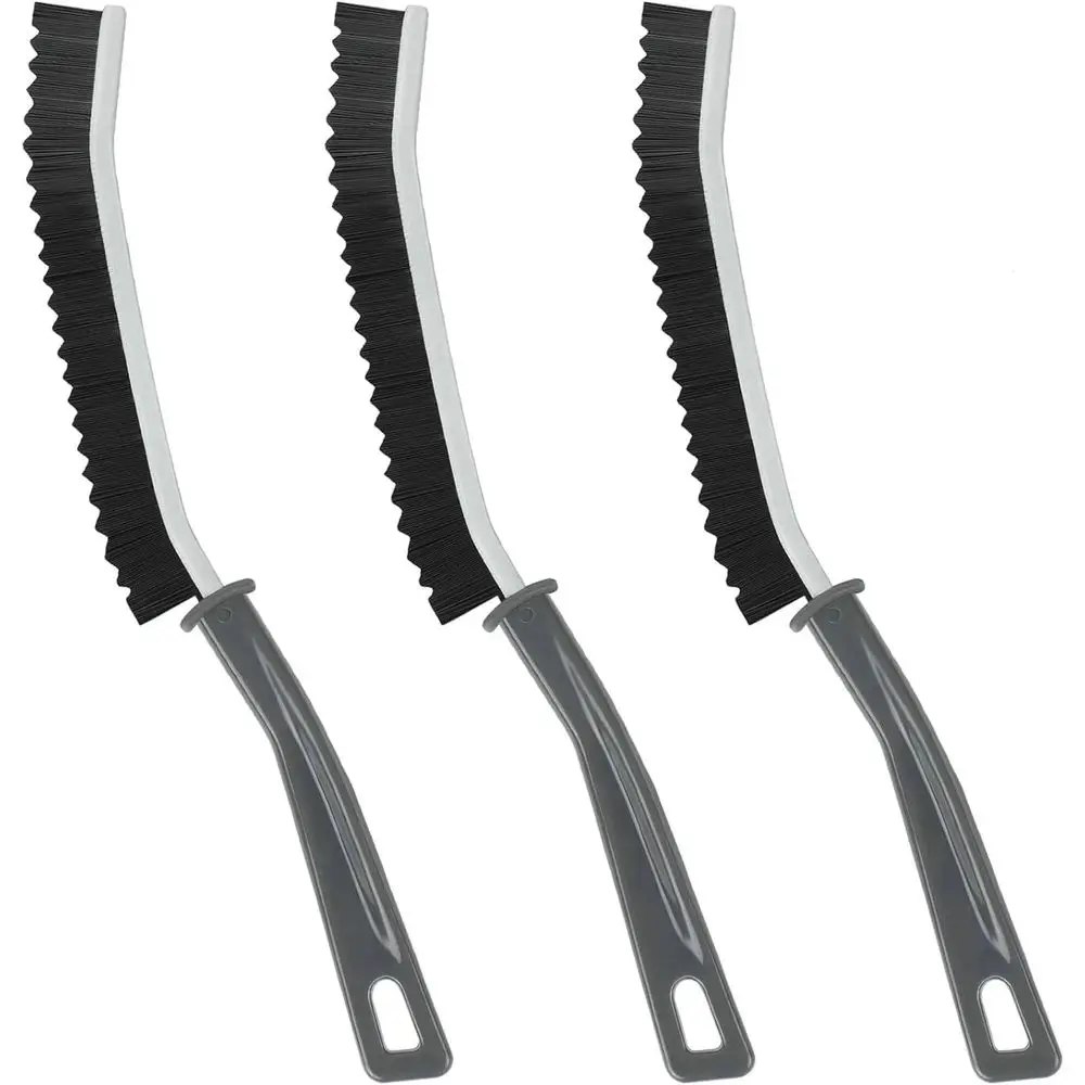 

3-Piece Bathroom Crevice Cleaning Brush Set for Deep Scrubbing Grout and Tile Joints