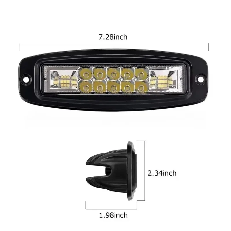 

For Truck Off-road 4x4 12V 24V for Car Flush Mount LED Pod Flood Spot Work Light Bar Auto Led Driving Reversing Lamp