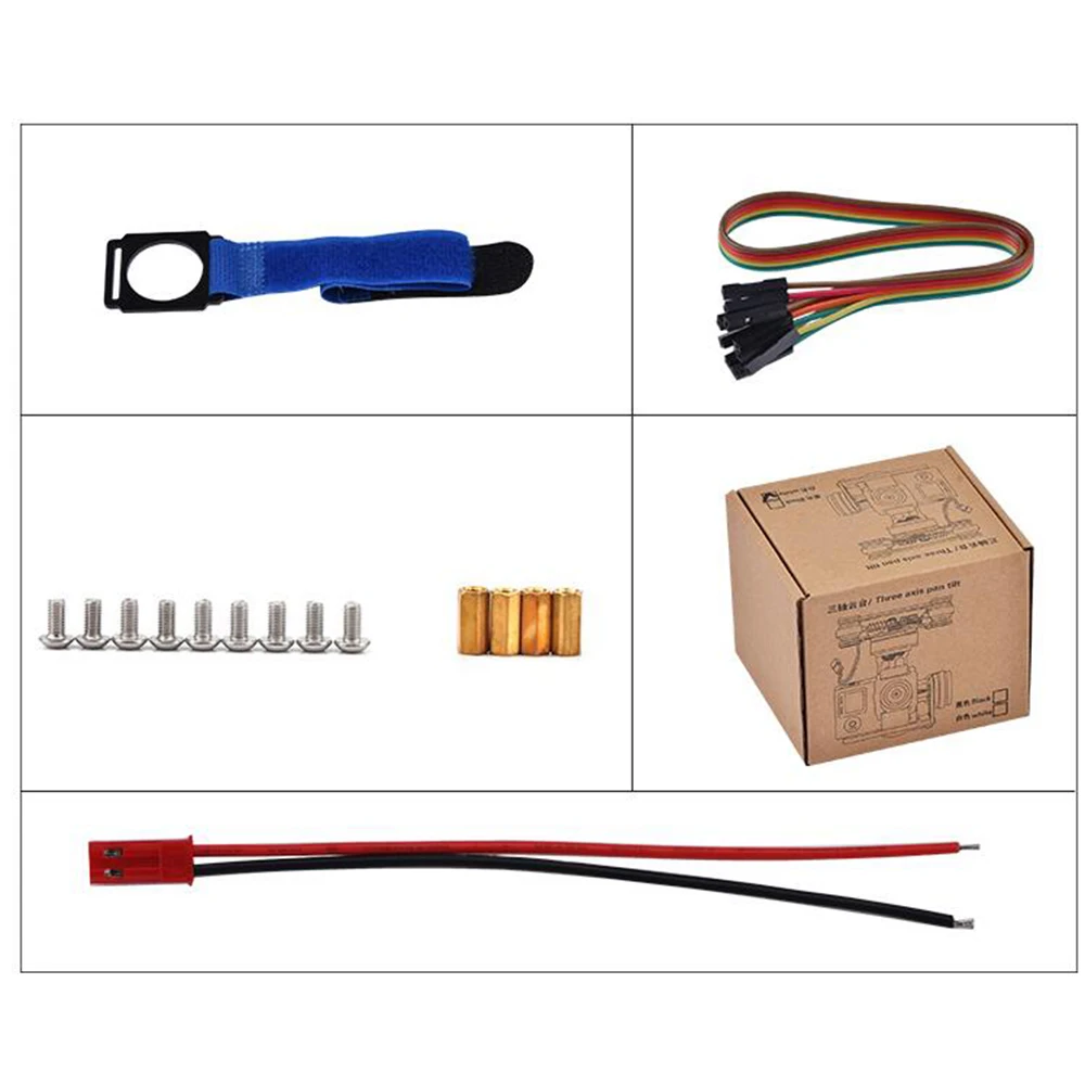 Cardán sin escobillas de 3 ejes de montaje de cámara 32bit Strom32 cardán controlador con bolas de goma antivibración para Gopro3 Gopro4 SJ4000