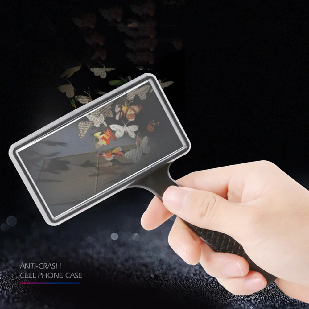 

Handheld Portable Magnifying Glass Black Reading Magnifier Durable Lightweight for Books Newspapers Maps Documents Office Hobby