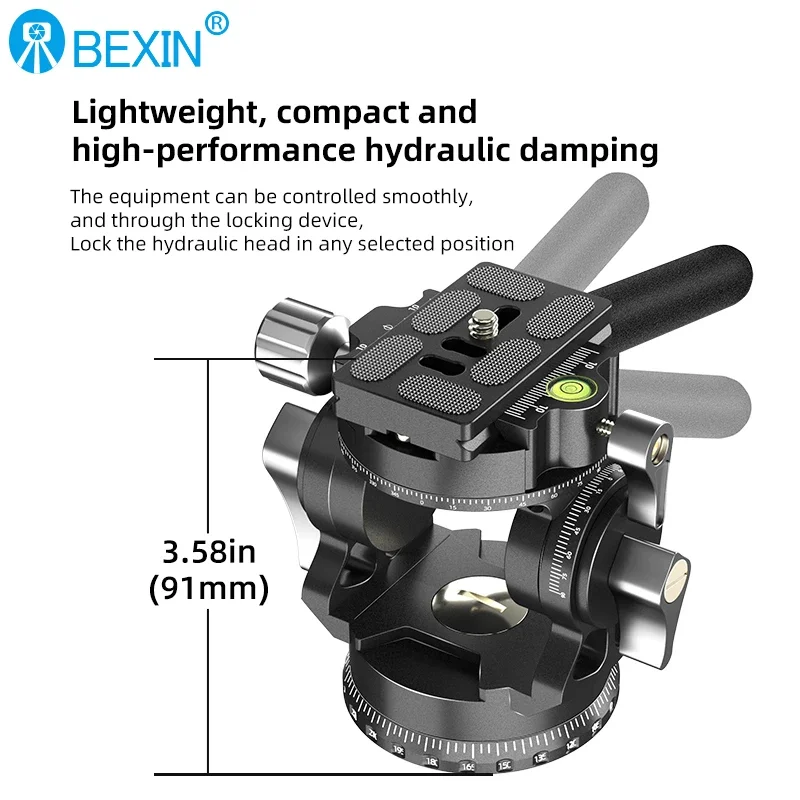 BEXIN SLR Camera Handle Hydraulic Gimbal Light and Convenient Damping Panoramic Clamp Seat Gimbal Dedicated for Bird Watching