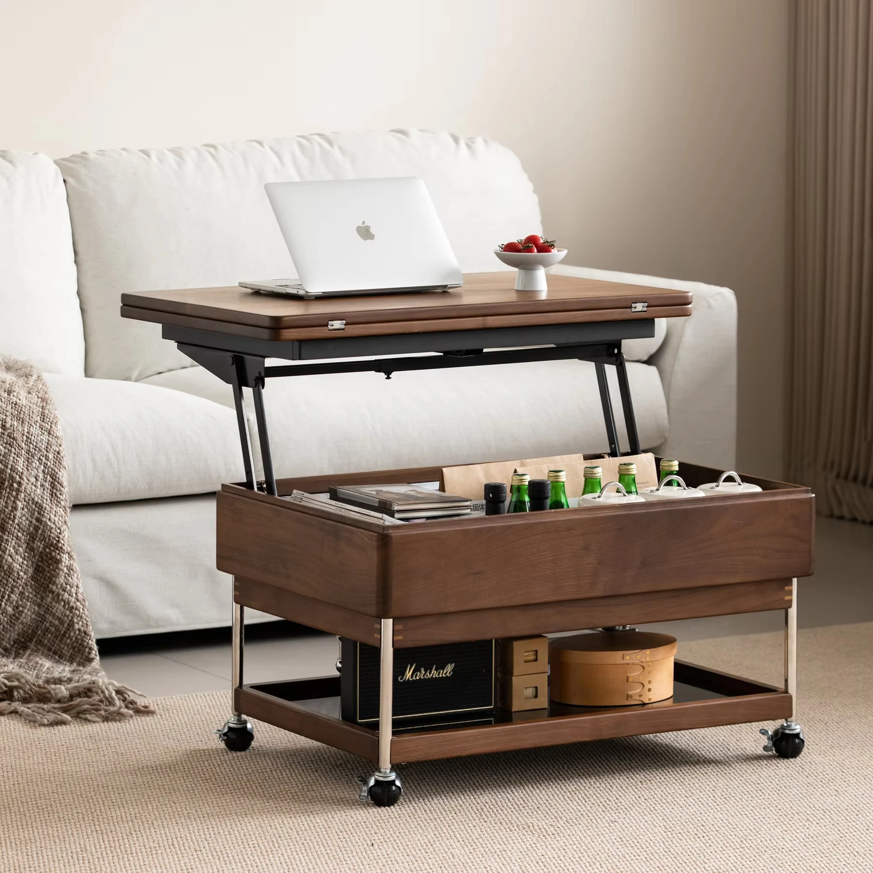 

#Factory Wholesale Large Storage Multifunction Modern Coffee Table with Lift-Up Top and Solid Wood for Living Room